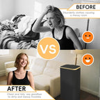 100L Laundry Hamper with Lid,Collapsible Laundry Basket, Dirty Clothes Basket, Storage Case with Bamboo Support - Handles - Removable Inner Bag - 2x Washing Mesh Bags for Bedroom Dorm Bathroom (Black)