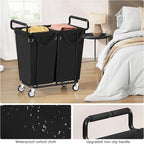 Large Laundry Hamper with Wheels, 2 - Bag 250L Rolling Medium Laundry Basket Sorter Cart, Medium - Sized Laundry Clothes Hamper, Heavy Duty Laundry Basket Organizer for Laundry Room, Bathroom