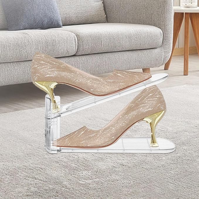 Shoe Slots Organizer for Closet,30 Pack Shoe Stacker Shoes Rack Organizer for Closet Space Saver Storage Shoe Holder Organization(Transparent)