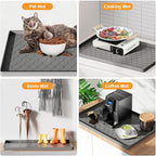 Silicone Under Sink Mat 37" x 22", kitchen Essentials and Gadgets, Shelf liner and Cabinet Protector, Home Organizers and Storage, Waterproof Bathroom Tray