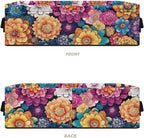 Narrow Storage Bins Bathroom Essentials Organizer Basket Rectangular Collapsible Storage Container for Organizing Toilet Paper Towels Bathroom Accessories, Bohemia Floral Print