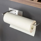 ZUNTO Paper Towel Holder Under Cabinet, Adhesive and Screwed Paper Towel Rack, 12.4 Inch Paper Towel Roll Holder for Kitchen, Bathroom, RV, Easy One-Handed Tear (Silver)