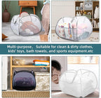 Collapsible Laundry Basket, 90L Large Foldable Mesh Pop Up Hamper for Laundry, Dirty Clothes, Bedroom, Bathroom, Dorm, Laundry Room, Travel, Camping, White