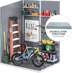DWVO 5x4ft Resin Outdoor Storage Shed with Floor, Large Waterproof Lockable Storage Shed with Window, Plastic Outside Tool Storage for Garden Backyard Patio Lawn (Gray)
