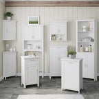 RiverRidge Somerset Two-Door Bathroom and Laundry Wall Mount Storage Medicine Cabinet with Open and Adjustable Shelf - White | Two-Door, Wall Mount, Storage, Open, Adjustable Shelf