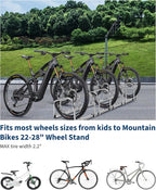 Freestanding Bike Floor Stand, Heavy Duty Bicycle Parking Rack for Garage Home Indoor Outdoor, Bike Storage Organizer Fits 22-28 Inch Wheels & 2.2 Inch Tire Width
