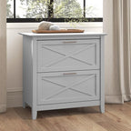 Bush Home Key West 2 Drawer Lateral File Cabinet in Cape Cod Gray, Document Storage for Home Office, Accent Chest with Drawers