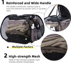 Collapsible Laundry Basket, 90L Foldable Pop-up Laundry Hamper with Handles, Mesh Dirty Clothes Hamper for Laundry, Bathroom, Kids Room, Dorm,Travel or Camping (Black)