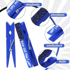 Kigeli 30 Pcs Spirit Clips Cheer Pins Cheerleader Gifts Clothes Pins for Backpacks Competition Glittered for Team Cheer Gifts Stuff Supplies Party Favors Accessories Bulk(Blue,Shiny)