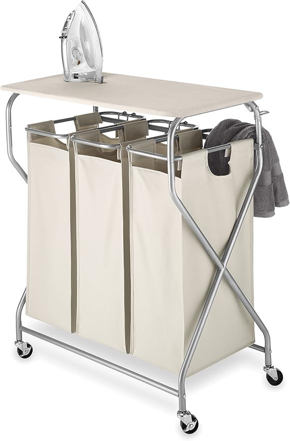 Whitmor Easy-Lift Triple Sorter with Folding Table