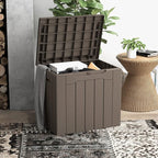 Patiowell 30 Gallon Resin Deck Box, Outdoor Storage Box for Patio Furniture, Deliveries, Pool Supplies,Waterproof and Lockable, Brown