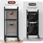 FAVOOSTY Laundry Hamper with Shelf, 70L Laundry Basket Organizer, Laundry Hamper with Shelf, 2 Section Laundry Sorter for Laundry Room Organization (Grey)