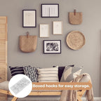 Bilillo 30PCS Adhesive Picture & Plate Hangers, No Nails Wall Hooks, Invisible Heavy Duty Sticky Hanging Hooks for Frames, Plates, Wall Art Decor, No Damage (Round & Square)
