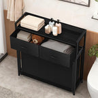 Laundry Hamper with 3 Section Rolling Bags, Laundry Sorter with Wheels, Laundry Basket with 2 Drawer for Laundry Room (Charcoal Black)