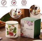 7" Flower Utensil Holder, Large Kitchen Utensil Holder Organizer , White Stable Utensil Crock Spatula Holder for Kitchen Counter Countertop Farmhouse Cooking Tools Holder(Ribes rubrum)