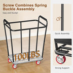 Hoctieon Large Laundry Cart with Wheels, 300L Heavy Duty Laundry Basket Organizer, Rolling Hamper Sorter for Clothes Storage, Industrial Dirty Clothes Hamper for Home & Hotel, Black