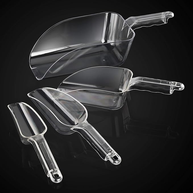 New Star Foodservice 34424 Polycarbonate Plastic Utility Ice Scoop, Clear, 24-Ounce