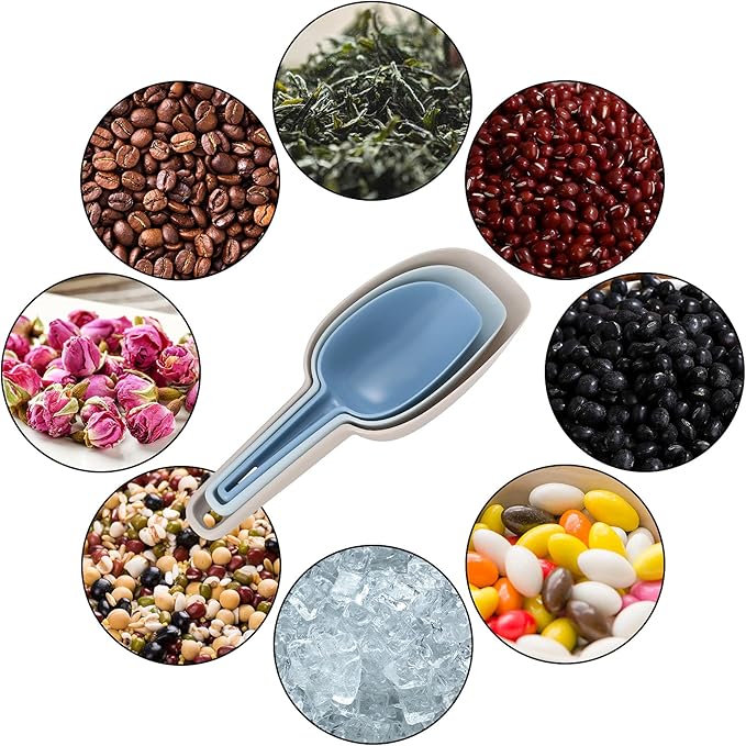 3 Pcs Ice Scoop for Freezer, Plastic Ice Scoop, Scoopers for Freezer, Kitchen Ice Scoopers for Bucket for Canisters, Plastic Scoops for Dry Goods Candy Buffet Bar Popcorn Flour Scoops small scoop