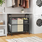 Tajsoon 3 Colors Laundry Sorter Cart Plus Beige Laundry Sorter Cart