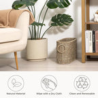 StorageWorks Toilet Paper Storage, Toilet Paper Storage Holder for 6 Regular Rolls, Wicker Basket for Bathroom, Natural Seagrass