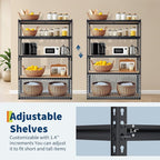 Heavy Duty Garage Storage Shelves, 5-Tier Adjustable Metal Shelving Unit, Up to 2500 Lb Capacity, 48" l x 18" w x 72" h Storage Rack for Kitchen, Pantry, Basement, Bathroom & Laundry