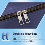 12 Pack Large Strong Moving Bags with Zippers & Carrying Handles - Water-Resistant - Heavy Duty Storage Tote for Space Saving, Fold Flat, Alternative to Moving Box (Blue)