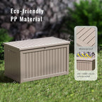 DRATO 280 Gallon Deck Box, Waterproof Resin Large Outdoor Storgae Box for Patio Furniture, Patio Cushions, Gardening Tools, Pool Supplies, Lockable（Gray，280 Gallon）