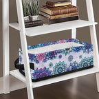 Storage Baskets for Organizing Toilet Paper Storage Bin Fabric Organizers Utility Basket Shelve Baskets for Home Bathroom Closet Organization, Blue Violet Boho Flower