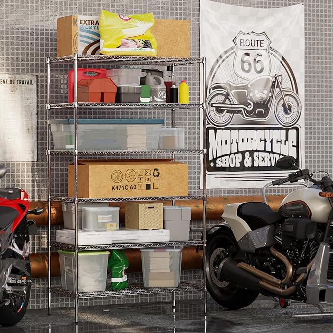 21" Deep x 42" Wide x 74" Height Wire Shelving Kit | 6-Tier | NSF Commercial Storage Rack Unit