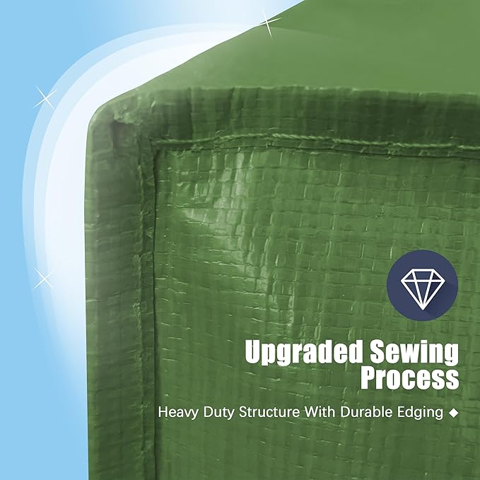 4 Pack Large Strong Moving Bags with Zippers & Carrying Handles - Water-Resistant - Heavy Duty Storage Tote for Space Saving, Fold Flat, Alternative to Moving Box (Olive Green)