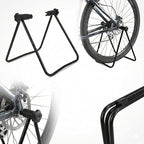 Bike Stand Floor Rack, Portable Bicycle Parking Stand for Road Bike, Mountain Bike & E-Bike, Foldable Steel Indoor Bike Holder