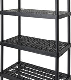 Gracious Living 72 Inch 5 Shelf Heavy Duty Light Weight Garage or Indoor Storage Unit Holds up to 150 Pounds with Easy Assembly (1 Pack), Black