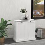 Two-Compartment Tilt-Out Laundry Sorter Cabinet White, with Removable Cloth Bags Fashionable Design Finish Durable Organizer Durable Material Three Painting processes, for Laundry Rooms
