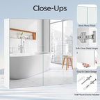 Yaheetech Bathroom Mirror Cabinet, Medicine Cabinet with 2 Frameless Mirrored Doors, Wall-Mounted Storage Cupboard with Adjustable Shelf for Living Room, Laundry Room, Mudroom