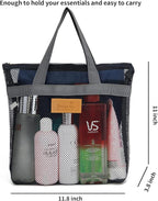 Mesh Shower Caddy Bag Portable Hanging Toiletry and Bath Organizer with Zipper for Travel, Gym, Camping, College Dorms, Beach