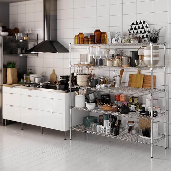 21" Deep x 60" Wide x 64" Height Wire Shelving Kit | 5-Tier | NSF Commercial Storage Rack Unit