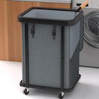 150L (40 Gal) Extra Large Fashion Laundry Basket with Wheels, Rolling Basket Hamper with Handle, Organizer Storage Cart with Sturdy Metal Frame for Laundry Room - Gray