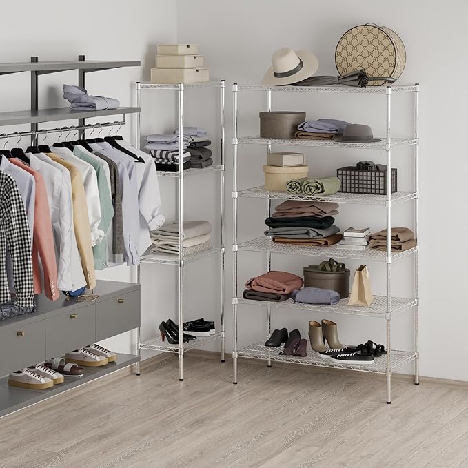 21" Deep x 42" Wide x 74" Height Wire Shelving Kit | 6-Tier | NSF Commercial Storage Rack Unit