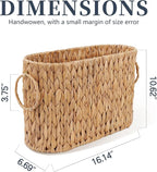 Toilet Paper Storage Basket, Water Hyacinth Toilet Paper Holder for Up to 6 Mega Rolls, Wicker Basket for Bathroom Accessories Organizer, Boho Hand Woven Rattan Decorative Decor, Natural