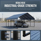 10x20 FT Heavy Duty Metal Carport - Galvanized Steel Car Shelter Garage Kits for 1 Car, RVs, Boats & Outdoor Storage