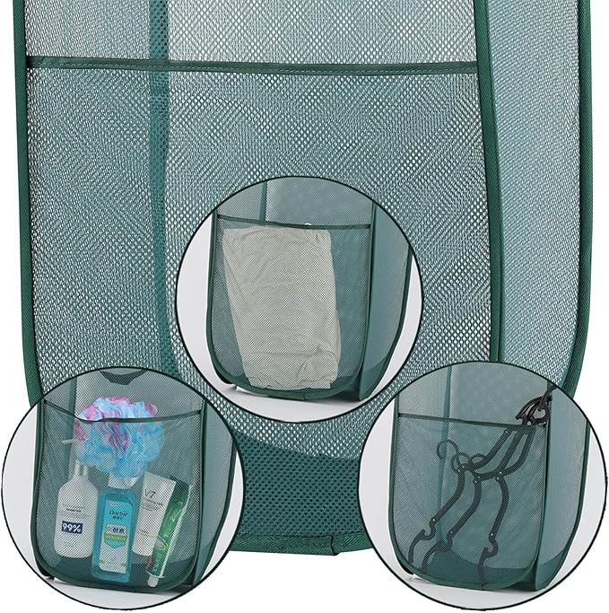4Pcs Pop Up Laundry Basket Set, Collapsible Pop Up Hamper in 4 Colors, Mesh Laundry Basket for Home, Dorm, Travel & Storage