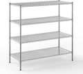 24" Deep x 54" Wide x 54" Height Wire Shelving Kit | 4-Tier | NSF Commercial Storage Rack Unit