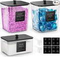 Moforoco 3 Pack Laundry Pods Container, Clear Laundry Room Organization Containers,Large Detergent Powder Storage, Black Wooden Lids & Labels, Acrylic Pods Holder