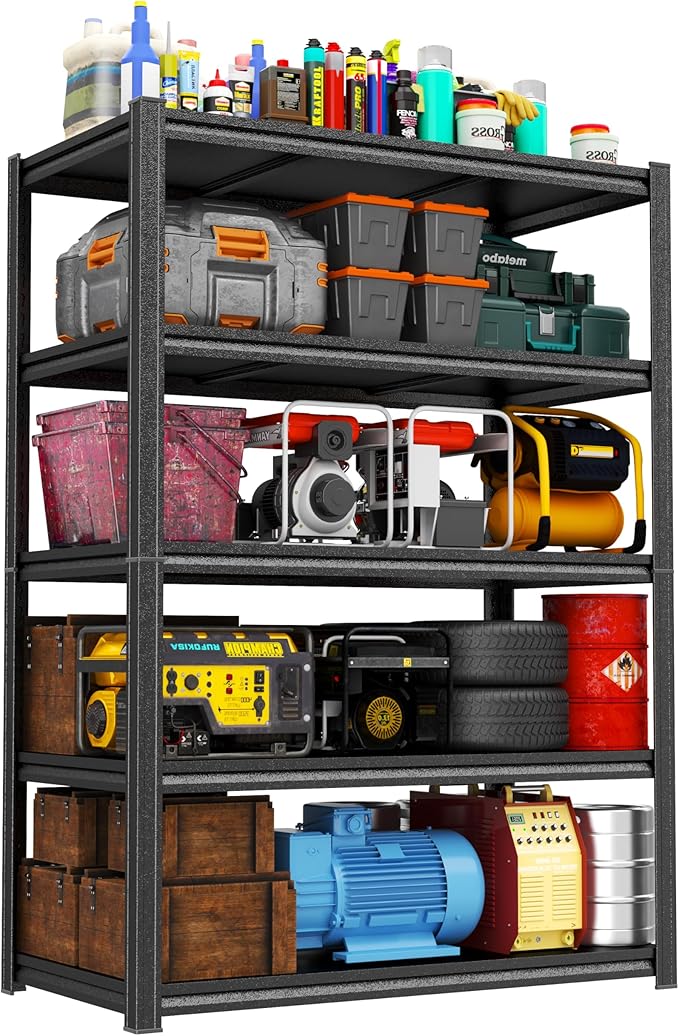 Garage Shelving Unit 3000 LBs Adjustable Metal Shelf 5 Tier, Storage Shelves Heavy Duty Industrial Storage Racks Utility Shelf Organiazation for Tools Garage Basement Warehouse 39.4"W*15.7"D*71.2"H