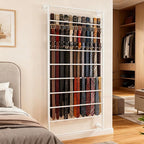 10-Layer Wall Mounted Display Rack, Tie & Scarf Rack Belt Towel Holder Wrapping Paper Ribbon Organizer Scarves Belts Necktie Hijab Stand Metal Shelving for Home, Retail Stores, Flower Shop