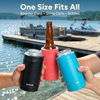DUALIE 3 in 1 Insulated Can Cooler - 15+ Colors - Universal Size for 12 oz Cans, Slim Cans, and Bottles
