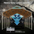 Quictent Heavy Duty 12x21 FT Vertical Roof Metal Carport, Pre-Drilled All Weather Car Shelter for Boat, Vehicles & Farm Equipment