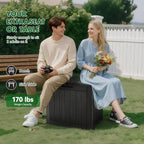 Outdoor Storage Box, Resin Deck Boxes Indoor and outdoor, Waterproof Storage Box Lockable Lid (Black,31 Gallon)