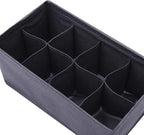 DIOMMELL 6 Pack Foldable Cloth Storage Box Closet Dresser Drawer Organizer Fabric Baskets Bins Containers Divider for Clothes Underwear Socks Lingerie Clothing, Dark Grey 00-0600