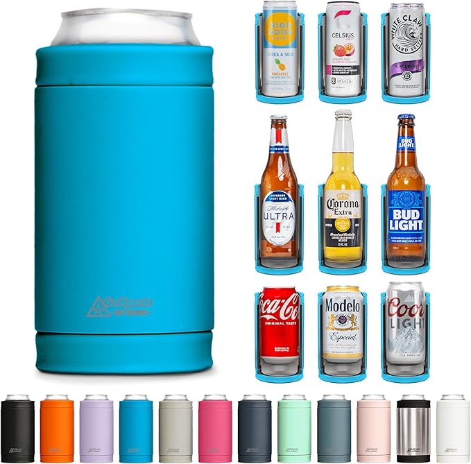 DUALIE 3 in 1 Insulated Can Cooler - 15+ Colors - Universal Size for 12 oz Cans, Slim Cans, and Bottles